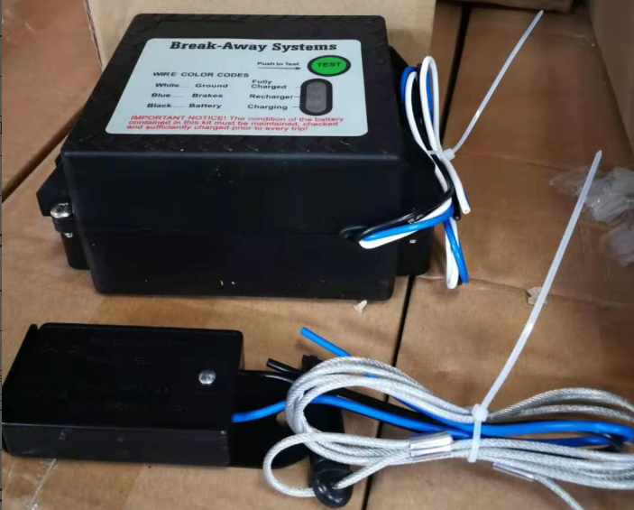 12V Trailer Breakaway Kit with LED Test Light - Electric Break Away System, Universal Waterproof Trailer Brake Controller for Vehicles (Battery Included)