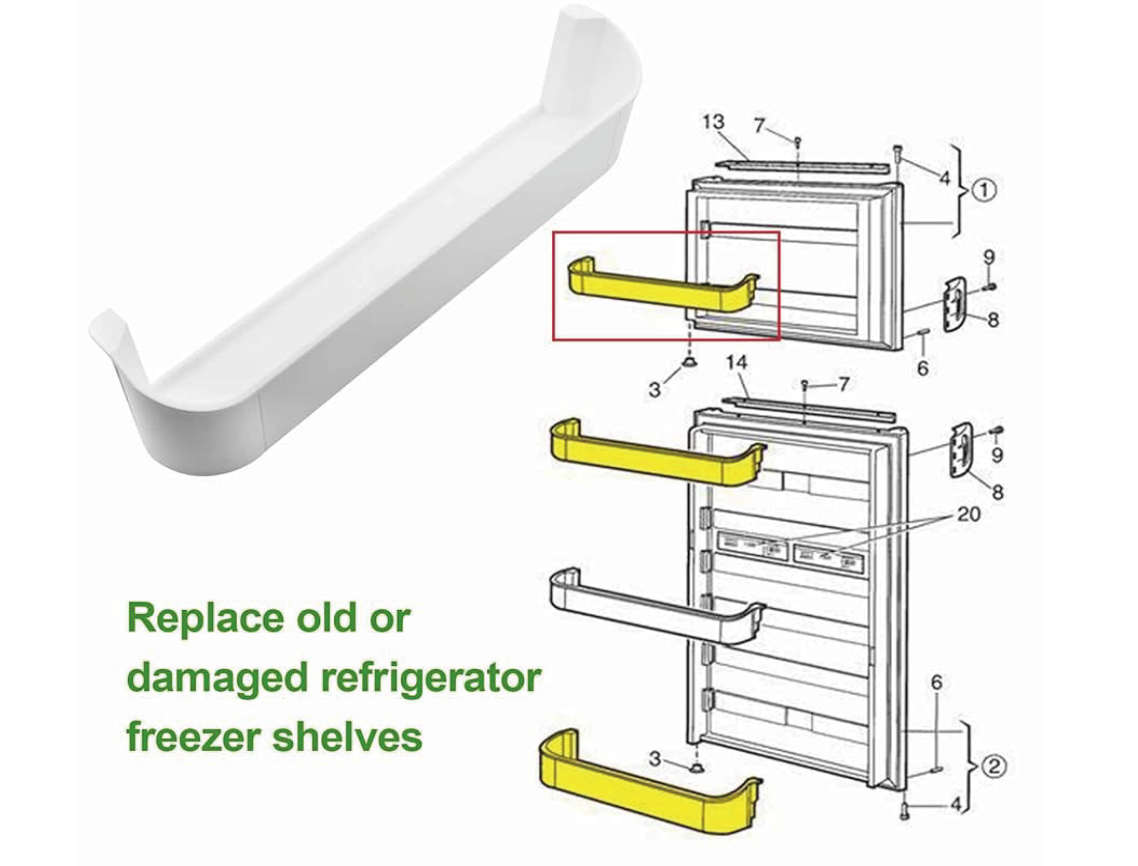 RV Refrigerator Freezer Door Shelf Replacement For Dometic Refrigerator