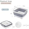 2.4 Gal(9L) Collapsible Dish Basin with Drain Plug, Space Saving Outdoor Multiuse Foldable Sink Tub, Dishpan, Kitchen Storage Tray for Camping, Vegetable Washing, RV (Gray)