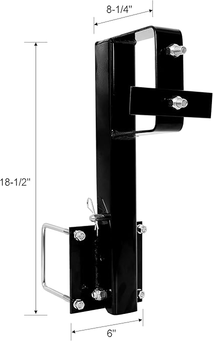 Heavy Duty Folding Spare Tire Carrier for RV Trailers, Universal 4" Square Bumper Mount for 15" & 16" Tires, Steel Wheel Holder with Quick Installation