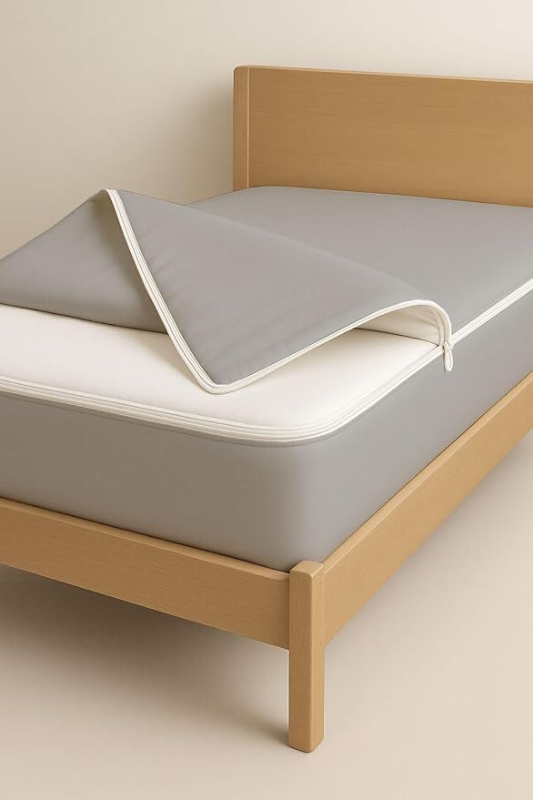 Zipper Fitted Sheet - RV Short Queen- 60”x75” Zipper Sheets - 6" inch Deep Pockets Brushed Microfiber Sheets, Easy to Change Zip Sheet-Light Grey (1 Base Fitted Sheet + 2 Top Sheets)