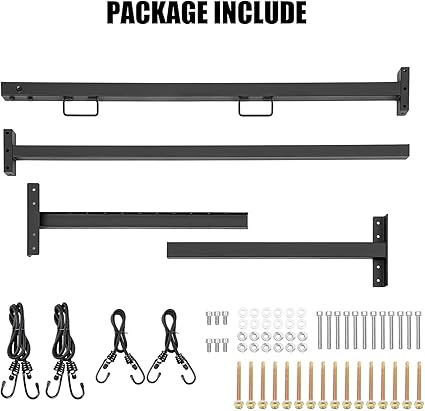 Adjustable Roof Ladder Racks,Trailer Ladder Racks Fit for 4'-7' Enclosed Trailers Cargo Vans Trucks – 2 Pack, Black
