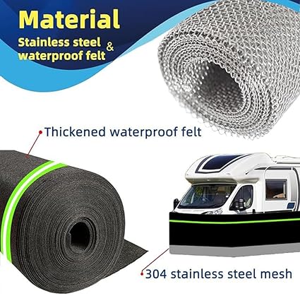 RV Skirting for Travel Trailers & 5th Wheels - Heavy Duty Windproof, Waterproof & UV Resistant Polyester | Reflective Strips, Double Velcro, Quick Install & Roll-Up Storage, Black (65.6ft x 2.6ft)