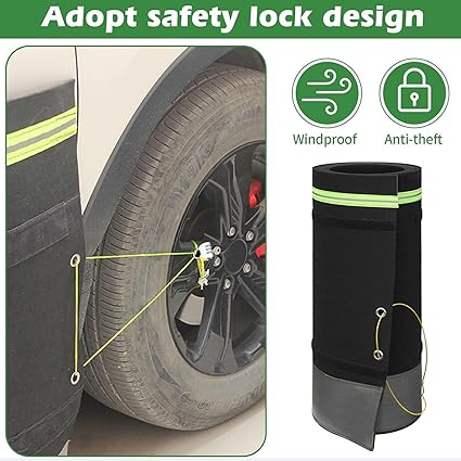 RV Skirting for Winter – Easy Installation Camper Skirting for Travel Trailer & Mobile Home Exterior – Heavy Duty Polyester Fiber & Stainless Steel Mesh(H 3.2 ft,L 72 FT)