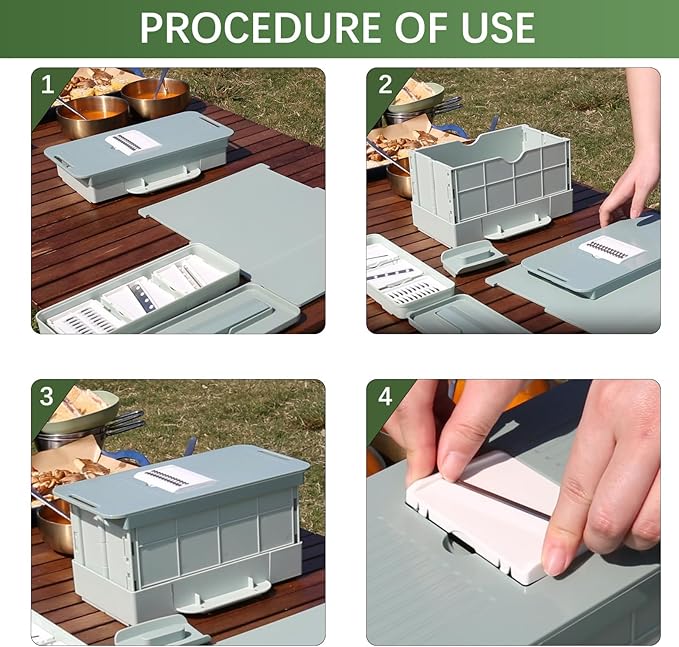 Camping Cutting Board 12 in 1,Collapsible Chopping Board,Multi Chopping Board Kitchen for Camping,Collapsible kitchen gadgets,Camping Accessories for RV Campers,Mandoline Slicer for kitchen