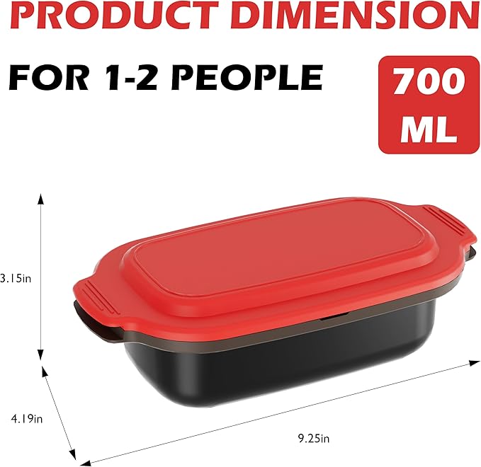 Multi-Use Microwave Cookware|Microwave Grill Pan, Rice/Pasta Cooker | Heated Lunch Box | RV Essential| Senior-Friendly Easy Grip | Dishwasher Safe& BPA-Free | Safe for Family,Dorms,Office