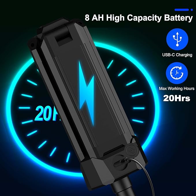 Rechargeable LED Work Light with Stand, Aluminum 67" Portable Cordless Work Light, 8AH Battery, 500/1500/2500 Lumen, 4000/6500K Dimmable Camping Light with Detachable Tripod (Carrying Bag Included)