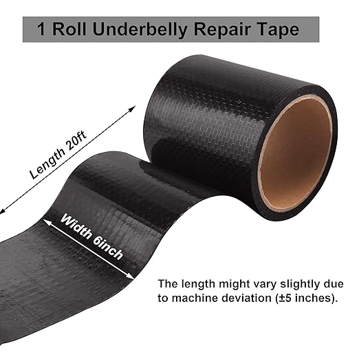 RV Underbelly Material RV Underbelly Tape Waterproof Flex Belly Tape with Permanent Sealing Adhesive for Mobile Home, Camper Travel Trailer, Tear Repair Patch(6'' x 20')