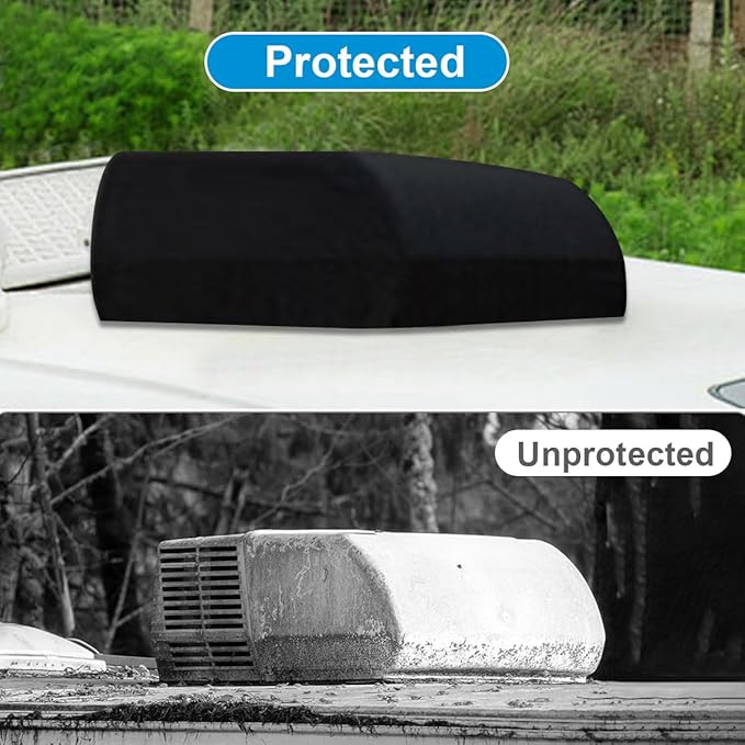RV Camper Air Conditioner Cover Trailer AC Covers for RV Roof Unit, 600D Oxford Cloth Fits Dometic FreshJet 3, ASA, VEVOR, Furrion RV Air Conditioner Winter Covers for Outside - RV A/C Cover for Roof