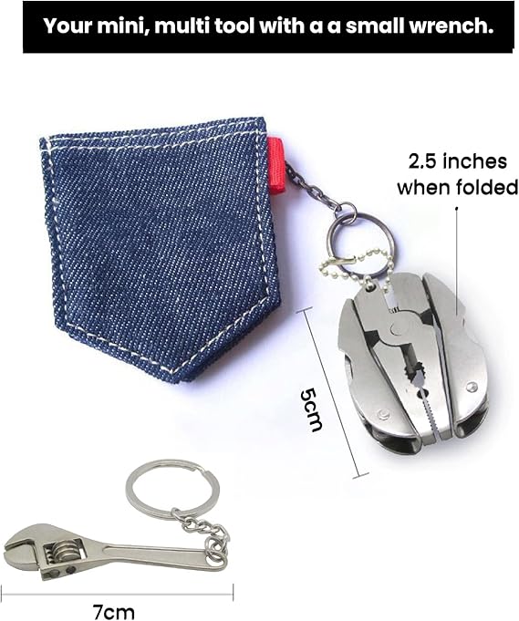 Multifunctional Stainless Steel Pliers & Mini Wrench Tool Set - Compact 5-in-1 Multipurpose Pliers & Wrench Set with Sheath - Tool Kit for Camping, Auto, Outdoor - EDC Multi Tool Set