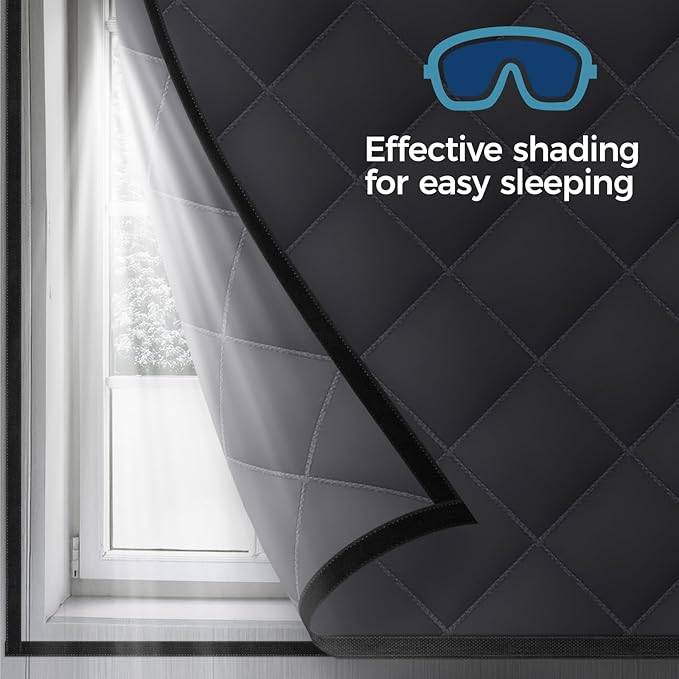 2 Sets 63" x 39" Thermal Window Cover,Oxford Fabric Window Cover for Winter, Window Insulation for Winter to Keep Warm, Window Insulation Kit for Home RV Basement–Grey