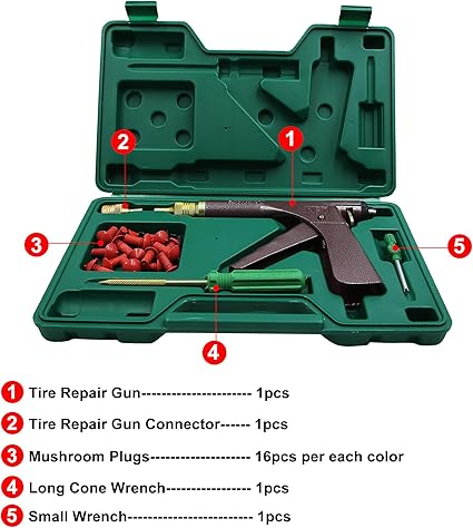 Tire Repair Kit Repair Tool/Tubeless Tire Plug Repair Kit/with Mushroom Plugs for Car/Motorcycle/Truck/SUV/RV