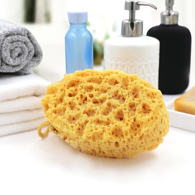 Bath Sponge, Foam Loofah, Body Scrubber for Bathing, Exfoliating Shower Pouf for Shower – Large Size, Lots of Lather, Curvy, 3 Pack