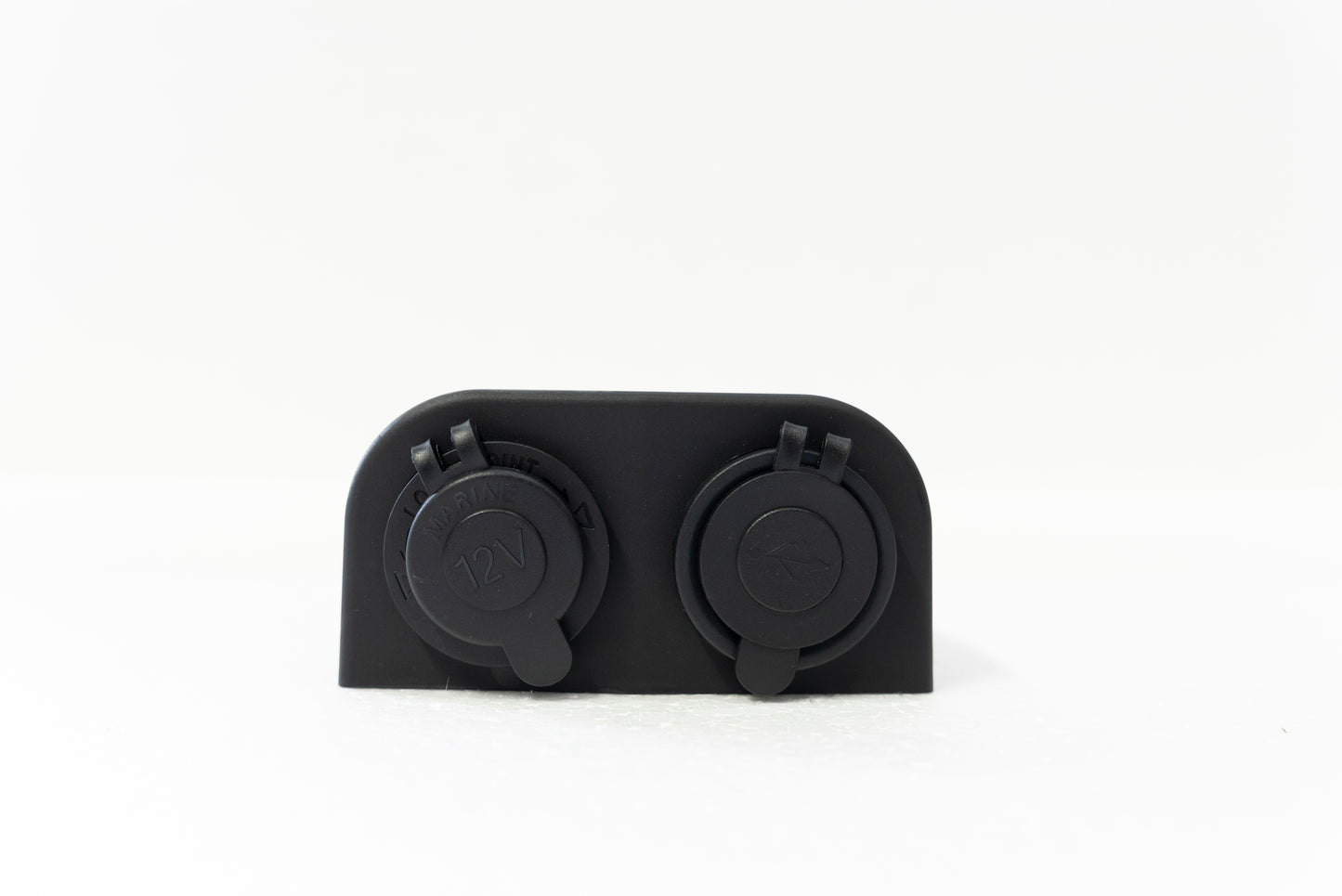 Dual USB A & Cigarette Power Plugs - Wall / Surface Mount - 12v