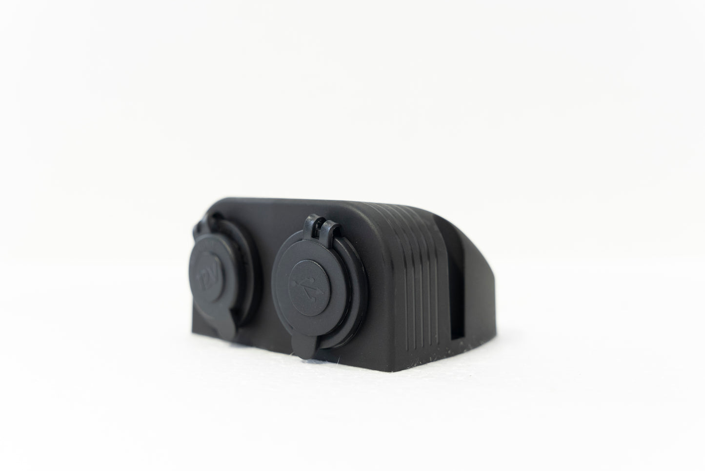 Dual USB A & Cigarette Power Plugs - Wall / Surface Mount - 12v