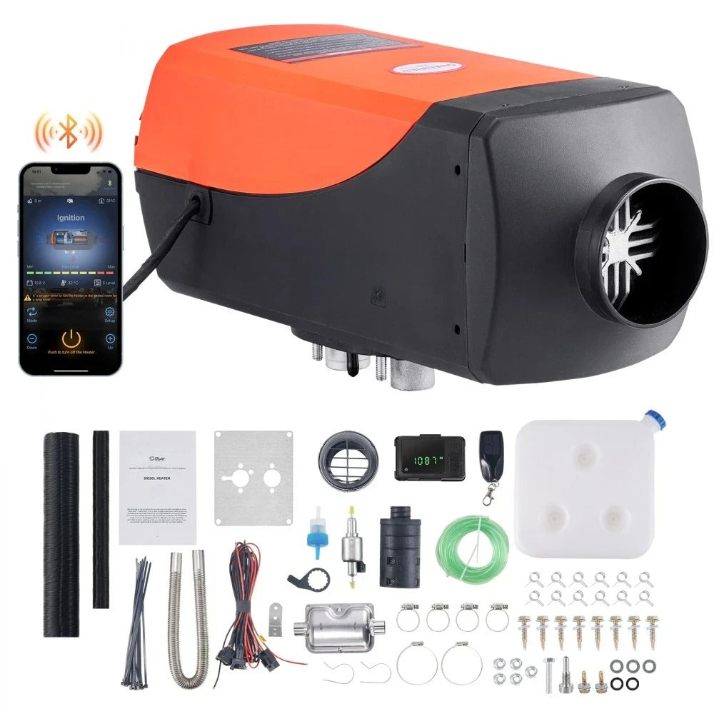 Bluetooth App Control Diesel Air Heater, 12V 8KW Diesel Heater with Automatic Altitude Adjustment, Remote Control and LCD, Diesel Parking Heater for RV Trailer Camper Van Boat And Indoors