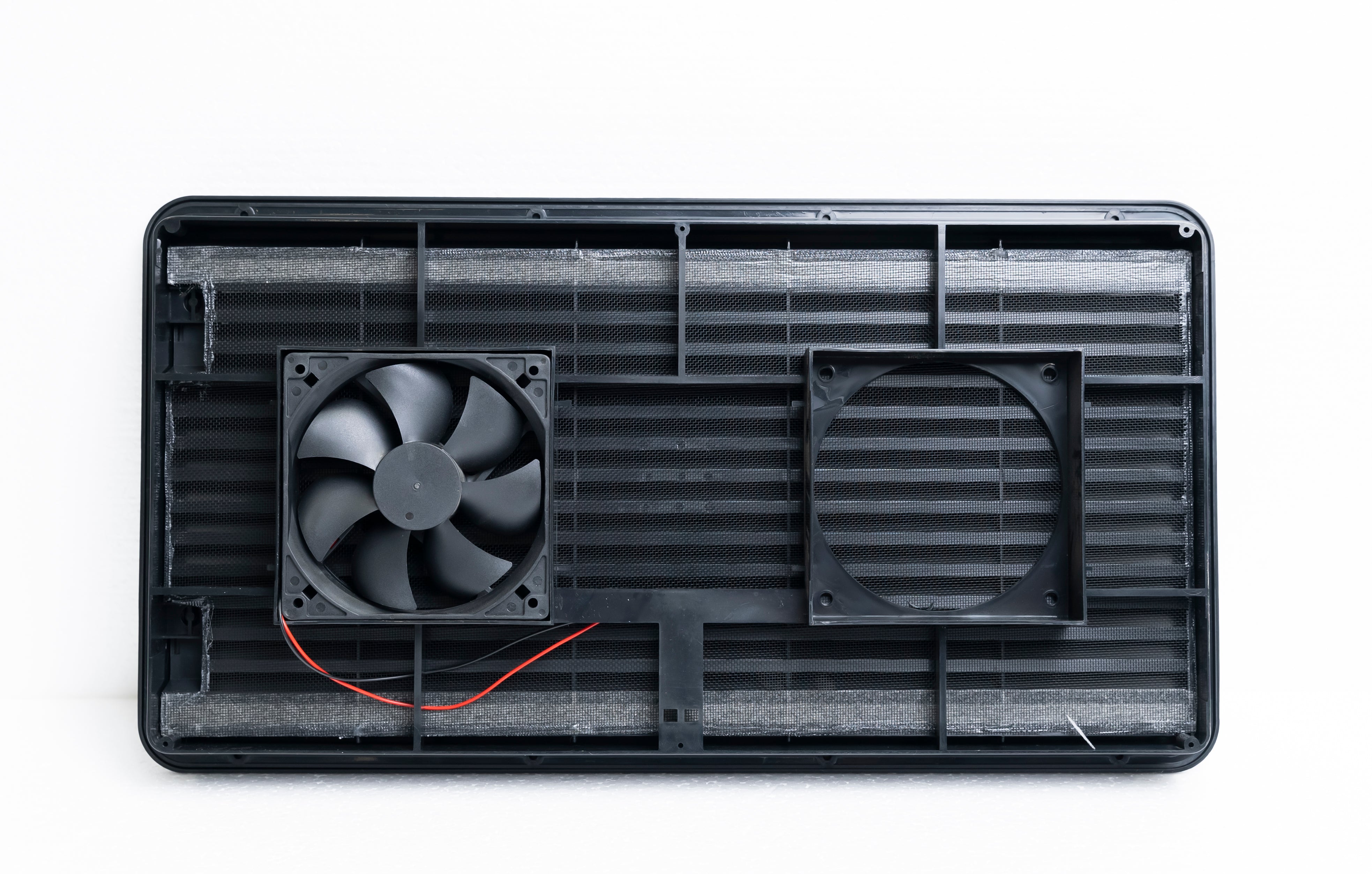 Vent cover small metal, black (single fan)