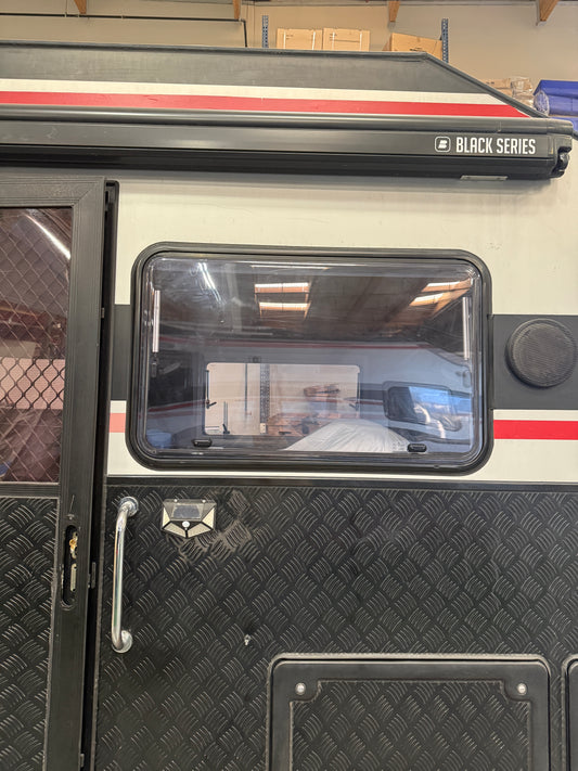 Blackseries Window (Include Window Shade) | Passenger Side Front 1st - 34.5×21 Inch + 2 Window Struts for Dual Pane Windows -8 Inch | Fits HQ15 | 2022 Model Or Newer