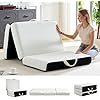 Foldable Mattress, Twin Tri-Fold Memory Foam Mattress Topper with Washable Cover, Handle & Non-Slip Bottom, 6 Inch Portable Folding Bed for Guest, Yoga, Living Room, Camping - 75"x38"x6"