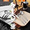 2 set Camping utensil and silverware of ultra light 4 in 1 camping utensil set of spoon fork knife combo for 2 persons use for camping,hiking,RV traveling as outdoor cooking and dining
