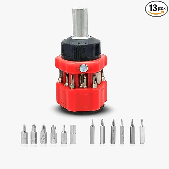 13-in-1 Multifunction Mini Combination Ratchet Screwdriver, Multi-Bit. Outdoor set, easy to carry, creative tool, suitable for many purposes.