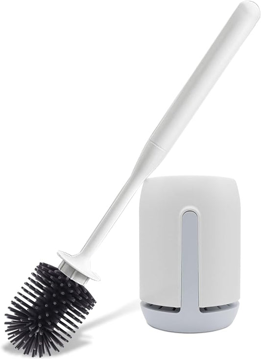 RV Toilet Bowl Brush and Holder, Ventilated Toilet Cleaner Brush with Long Handle and Flexible Bristles, Wall Mount for Motorhome Travel, Travel Trailers, Camper