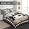 Comforter Set King Size, Camping Camper Rv 7 Pcs Bedding for Kids and Adults, Car Family Bed Sheet Sets with Fitted Sheet 2 Pillowcases & 2 Shams for Bedroom Bed Decor