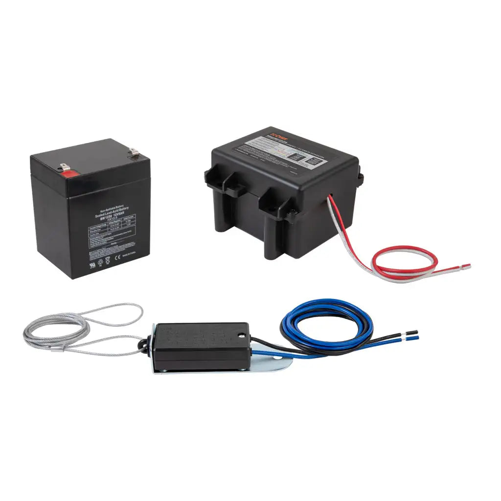 CURT 12V Trailer Breakaway Kit with LED Test Light - Electric Break Away System, Universal Waterproof Trailer Brake Controller for Vehicles (Battery Included)