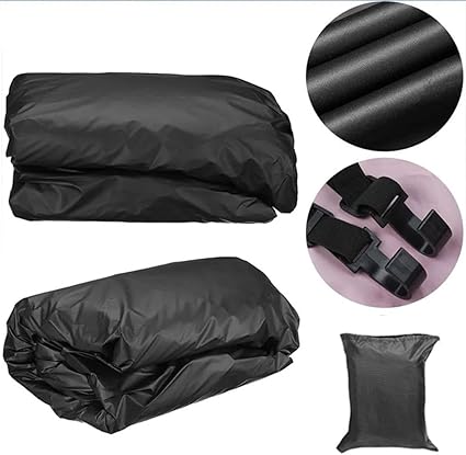 RV Travel Car Snow Guard Covers, Heavy Duty Polyester Oxford RV Trailer Rooftop Cover with Windproof Side-Straps and Buckles, RV(A,B,C)/ Motorhome Trailer/Camper Van Cover (Black_31Ft)