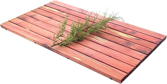 Cedar Wood Bath Mat – 30”x16” Non-Slip Shower Mat | Indoor & Outdoor Use | Wood Bathroom Mat & Floor Protector | Handcrafted in USA - Large