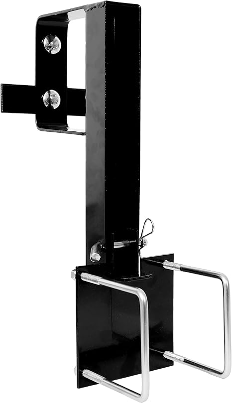 Folding Spare Tire Carrier for RV - Heavy Duty Steel Trailer Spare Tire Mount, Compatible with 4" Square Bumpers, Securely Holds 15" and 16" Tires, Fits 5/6/8 Lug Kelsey Hayes & Fayette Wheels