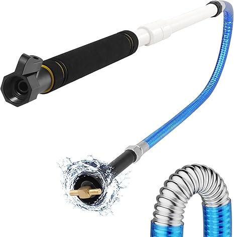 RV Black Tank Cleaner Wand,62inch RV Holding Tank Swivel Stik Rinser 304 Stainless Steel Hose with Flexible Rotary Cleaning Sprayer for Camper Toilet RV Black Water Tank and Garden