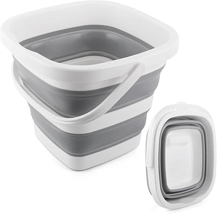 Car Wash Bucket 5L, Collapsible Bucket for Cleaning Supplies, Folding Mop Buckets Water Storage Containers for Camping Gardening Finishing Beach Outdoor RV Sink Wash Basin Ice Tub Swamp Emergency Prep