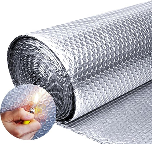 24"x 10 Ft Reflective Window Insulation,Rv Insulation for Keep Heat, Double Reflective Insulation Fireproof B2 Thermal Insulation Roll for Winter Weatherproof Attics, Windows, Garages RV's, Ducts