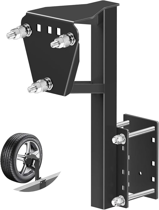 Spare Tire Mount for Utility Trailer Accessories, 3-Nut Design Spare Tire Carrier for Withstands 180 Lbs, Fits Most 4, 5 & 6 Lugs Wheels, Hold 4″,4.25" 4.5″, 4.75″,5.0",5.32" and 5.5″Bolt Patterns