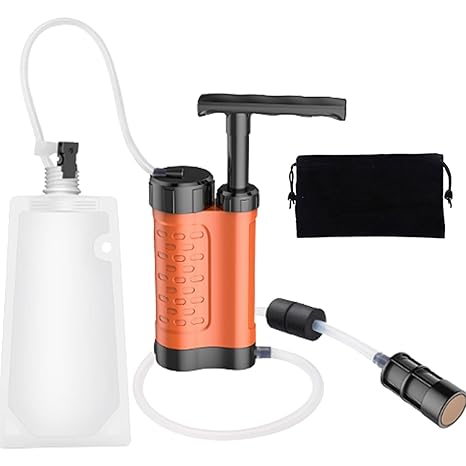 Emergencies Water Purification System – Compact Hand Pump Filter, High-Flow Rate, Durable Construction, Safe Clean Drinking Water Solution | Perfect for Disaster Preparedness, Travel, Wilderness