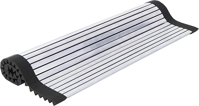 304 Stainless Steel Rollable Cutting Board – Space-Saving Over-the-Sink Workstation for RVs and Small Kitchens – Rust-Proof Heat Resistant Dishwasher Safe Non-Slip Multi-Use Prep Mat (16.7" L x 13" W)