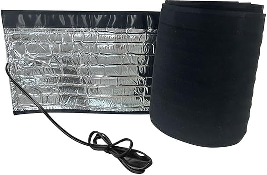 Heated RV Sewer Hose Cover 14ft - 120V Freeze Protection Kit, 12.5in Wide Waterproof Heating Sleeve for Camper & Trailer, Effective to -20°F with Aluminum Foil Lining (Black)