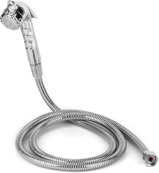 RV Exterior Shower Head with 1.5m/4.9ft Hose - Stainless Steel Nozzle, 1/2 Inch Thread for RV, Camper, Boat & Motorhome Outdoor Faucet Water Supply Tool