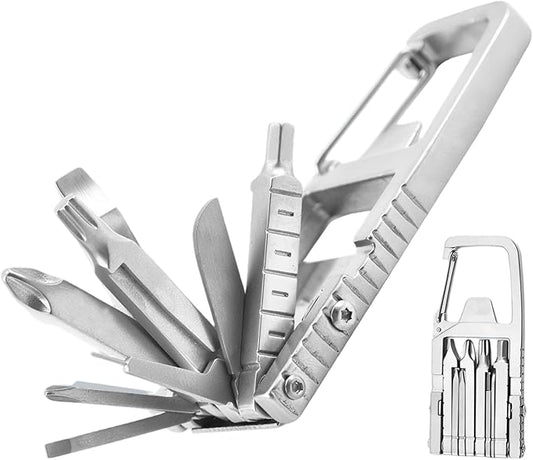 Multi-Functional Stainless Steel Pocket Tool – 13-in-1 Portable Folding Tool for Outdoor Cycling and Emergency Repairs