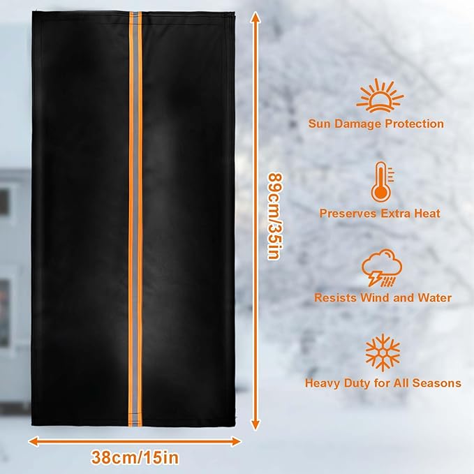 Outdoor Faucet Cover for RV Park & Yard Hydrant 35"x15" Waterproof Extended Spigot Insulated Water Faucet Cover Large Freeze and Heat Protector for Winter Outside Garden Lawn Backflow Sprinkler System