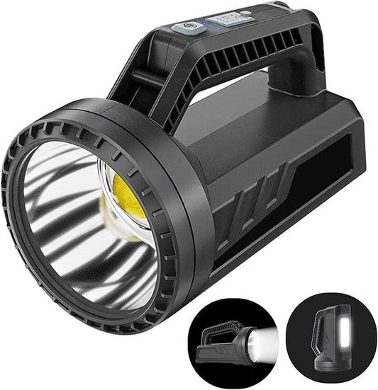 Rechargeable LED Spotlight Flashlight, Portable Camping Lantern 4800mAh, 7 Light Modes &Waterproof, Super Bright Handheld Spotlight for Hurricane Emergency, Outages, Camping, Hiking