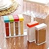 Spice Shaker, 6 Pcs Seasoning Rack Spice Pots Storage Container Condiment Jars with Tray for Salt Sugar Cruet