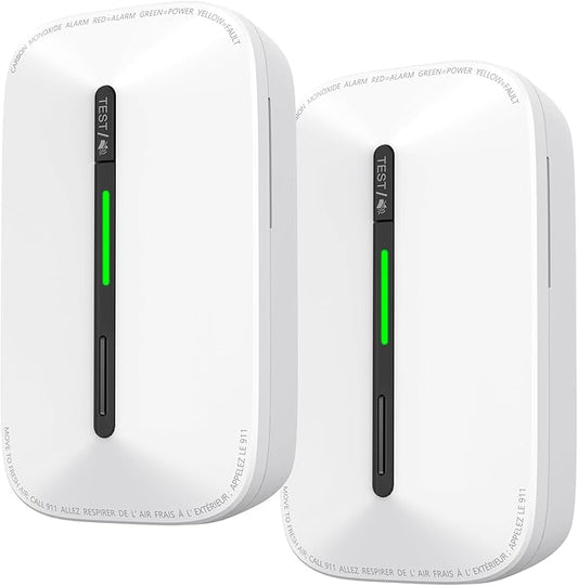 Carbon Monoxide Detectors Plug in,10 Year Replaceable Battery Operated Co Monitor Alarm,Plug and Play Co Detector,Portable Carbon Monoxide Detector for Home,Traval,RV,Hotel GS846A 2 Pack