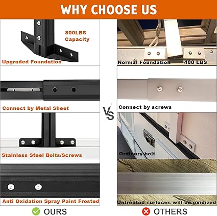 Adjustable Aluminum Trailer Ladder Rack, Cargo Box Rack with 2 Straps, Adjustable Length 5.7FT-7.7FT, 2 Bars - Fit for Open and Enclosed Trailers, 800LB Capacity