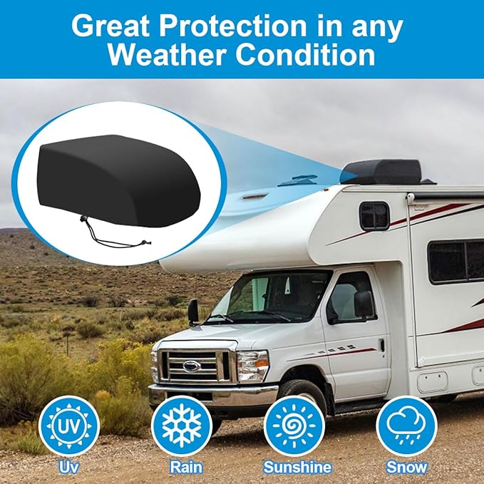 RV Camper Air Conditioner Cover Trailer AC Covers for RV Roof Unit, 600D Oxford Cloth Fits Dometic FreshJet 3, ASA, VEVOR, Furrion RV Air Conditioner Winter Covers for Outside - RV A/C Cover for Roof
