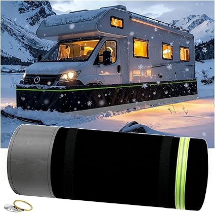 RV Skirting for Winter – Easy Installation Camper Skirting for Travel Trailer & Mobile Home Exterior – Heavy Duty Polyester Fiber & Stainless Steel Mesh(H 3.2 ft,L 72 FT)