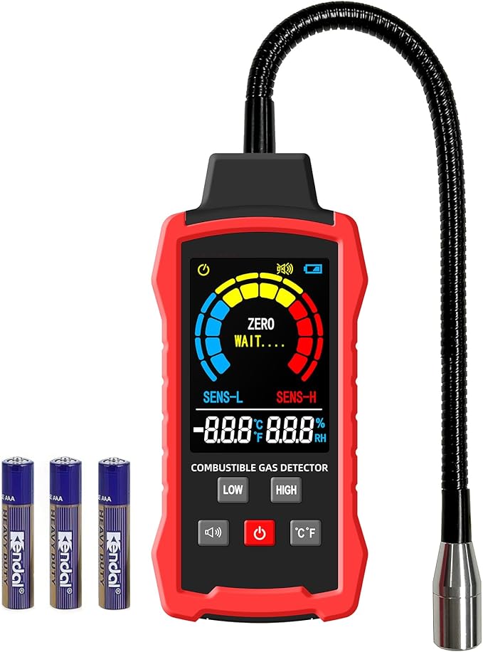 Natural Gas Detector, Gas Leak Detector with 11-Inch Gooseneck, Locating The Source of Propane, Natural Gas, Methane, LPG and Combustible Gas Leak for Home and RV
