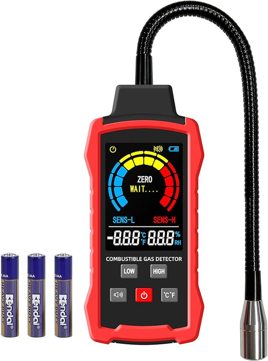 Natural Gas Detector, Gas Leak Detector with 11-Inch Gooseneck, Locating The Source of Propane, Natural Gas, Methane, LPG and Combustible Gas Leak for Home and RV