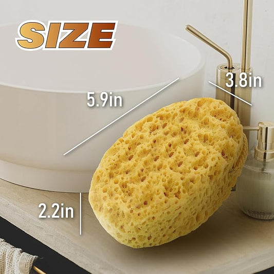 Bath Sponge, Foam Loofah, Body Scrubber for Bathing, Exfoliating Shower Pouf for Shower – Large Size, Lots of Lather, Curvy, 3 Pack